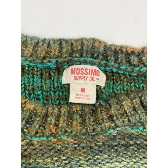 Mossimo Women Sweater Green Multi Color Striped Crew Neck Long Sleeve Size M - Picture 8 of 12